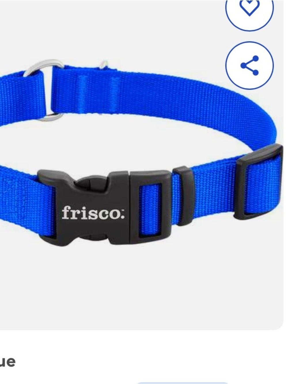 Frisco Blue Adjustable Nylon Dog Collar with Quick-Release Buckle